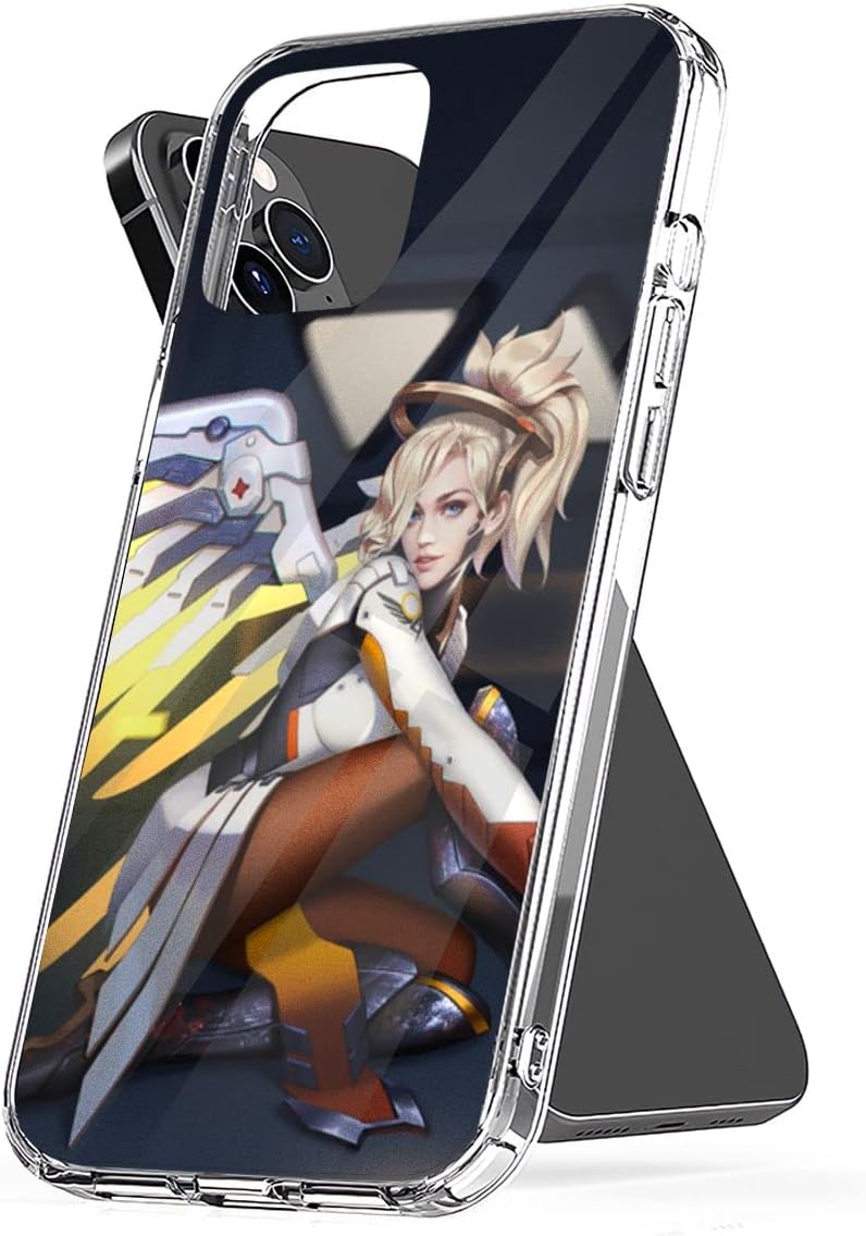 Phone Case Mercy Se Overwatch Plus TPU 6 6s 7 8 X Xs Xr 11 12 13 14 15 Pro Max Clear 14 Protect Scratch Drop Waterproof Compatible with iPhone X/XS 5.8 Inch